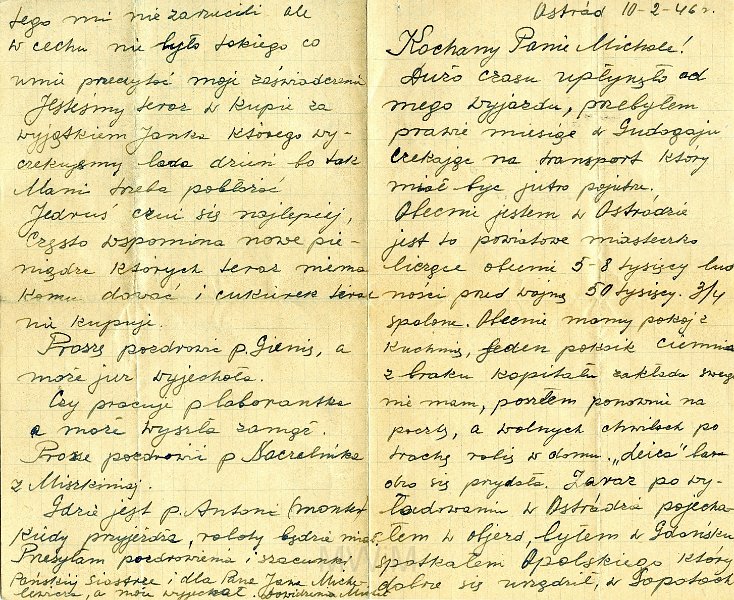 KKE 5031-1.jpg - Dok. List. Od Jana Małyszko do Michała Katkowskiego, Ostróda, 10 II 1946 r.